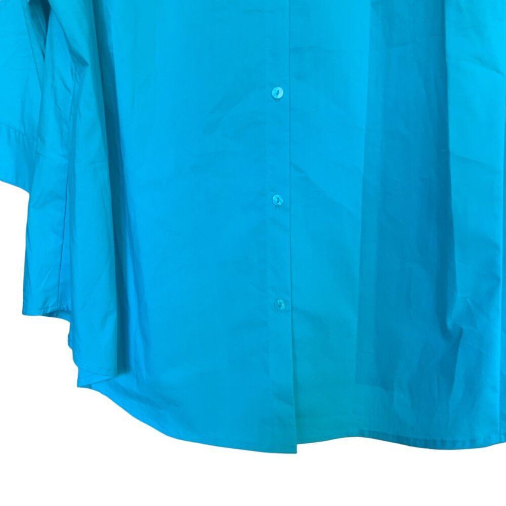 Worthington Blue Collared Spandex Stretch Button Down Shirt 3/4 Sleeve Sz 3X - Picture 5 of 13
